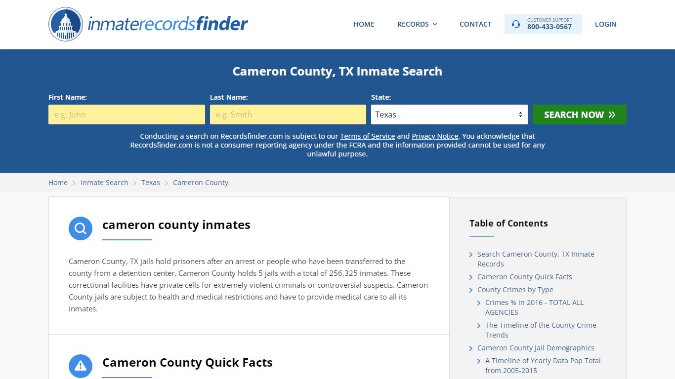 Cameron County, TX Inmate Search & Jail Records - RecordsFinder